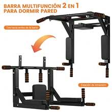 CYPNBarra de Dominadas 8 en 1 Ejercicio Gimnasio Pared Colchón Tonifica Abdominales Gym Plegable Fitness Barra Ejercicio Pared Multifuncional Pull Up Gimnasio en Casa Fortalece Espalda Brazos y Mas para Pared y PisoFashion
