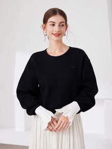 1 双白色双层喇叭袖口仿袖女款