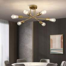 6-Head Country Style Branch Ceiling Light, Creative & Personalized Small Living Room Light, Minimalist Bedroom Ceiling Lamp, Lighting Fixture - Multicolor - View 3