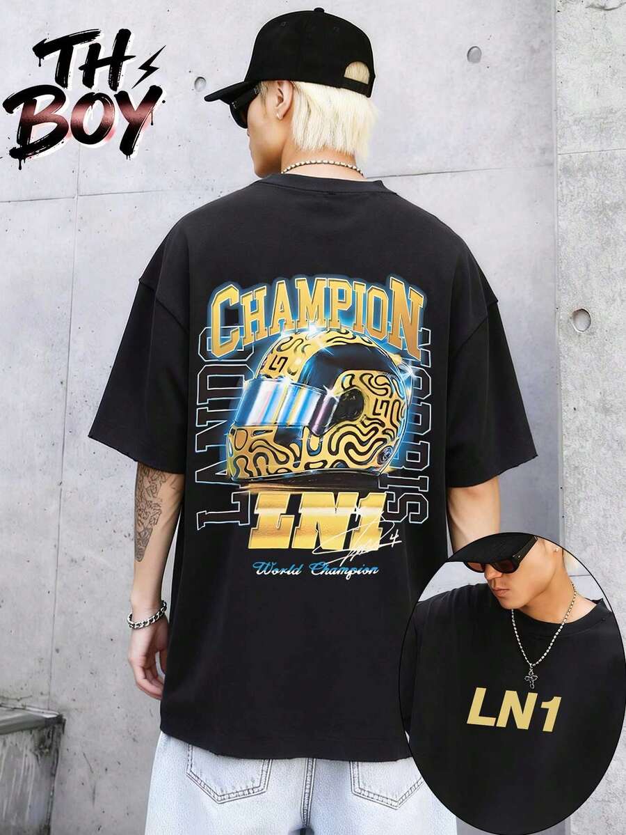 1PS F1 2025 World Champion T-Shirt, World Champion 2 Side  Print T-Shirt, F1 Driver Norris, Formula Gift, Norris Lover Tee, Unisex,Made Of Cotton, Comfortable And Breathable - màu đen - Xem 1