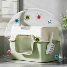 Detachable Cat Litter Box, Dual-Function Cat Litter Box - Half-Enclosed And Fully-Enclosed, Large Capacity, Anti-Splash And Odor-Proof, Suitable For Cats Of All Sizes - Multicolor - View 4