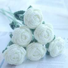 1/3/6/10 bông hoa hồng móc thủ công, hoa trang trí, hoa nhân tạo, hoa làm từ sợi len. Trang trí nhà cửa cho phòng ăn, phòng khách, phòng ngủ, đám cưới, tiệc tùng. Bó hoa tự làm thích hợp làm quà tặng cho người yêu, quà tặng cho mẹ, quà tặng cho giáo viên, quà tặng sáng tạo. Thích hợp cho trang trí mùa xuân/hè, năm mới, ngày Valentine, sinh nhật, lễ Phục sinh hoặc làm quà tặng. - sữa - Xem 11