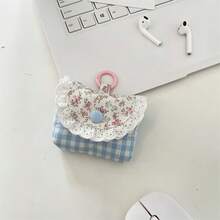 Sweet And Earphone Storage Bag Lace Earphone Suitable Wireless Earphone Protective Universal Lanyard Style - 粉色 - 查看 7