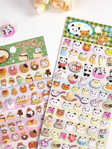 POKOJA LAND Nhãn dán pha lê dập nổi 3D, hình thỏ ăn trái cây, đồ dùng trang trí thủ công giáo dục tự làm cho trẻ em, sổ tay lò xo, đồ dùng văn phòng phẩm và trường học. - Nhiều màu - Xem 11