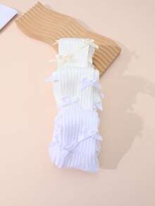 3条装女童罗纹打底裤，蝴蝶装饰，柔软透气，适合春季、秋季及所有季节 - 彩色 - 查看 6