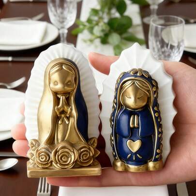 1 pieza Molde de silicona 3D lindo de niña rezando y Virgen María, resistente al calor, alta elasticidad, fácil desmoldeo, reutilizable para velas/yeso/resina/pintura/juguete antiestrés Squishy, molde de vela para decoración del hogar, ornamento de iglesia, regalo de fiesta familiar para entusiastas de bricolaje/recuerdos de bautizo