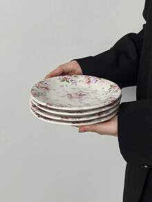 Đĩa sứ Pháp màu hồng dập nổi họa tiết hoa hồng, đĩa ăn sáng kiểu phương Tây dùng cho món tráng miệng, bít tết, mì Ý, salad, bánh mì, bộ đồ ăn gia đình, tiệc tùng và quà tặng ngày lễ (1 cái/2 cái/4 cái), bộ đồ ăn cho gia đình, tiệc tùng và quà tặng ngày lễ - Nhiều màu - Xem 16