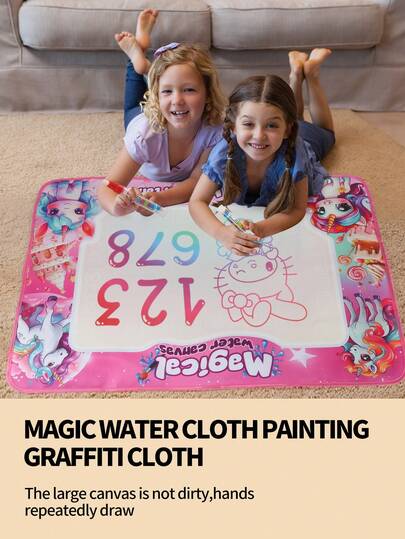 80x60cm Large Reusable Magic Water Drawing Mat, Includes 2 Pens, Educational Toy For Boys And Girls, Great Gift For New Year, Easter, Children's Day