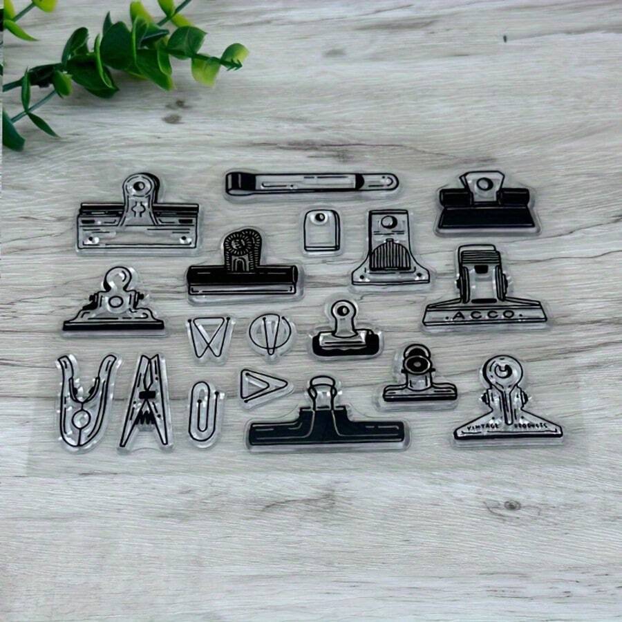 1 Transparent Clear Stamp Retro Rubber Transparent Card Various Folders ...