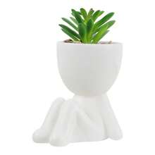 1/3盆仿真多肉植物,单盆迷你多肉盆栽,3种款式可选,白色花瓶,卡通设计,PP/PE材质,绿色,桌面摆件,家居装饰,花园装饰,情人节礼物,学校、宿舍、办公室装饰 - 彩色 - 查看 15
