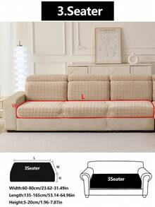 1pc All Season Stretch Plush Thickened Warm Sofa Cover, Non-Slip Full Coverage Sofa Seat Cushion, Soft Flannel Sofa Slipcover, Machine Washable, Pet Friendly, Fits For Bedroom, Office, Living Room, L-Shaped Sofa And 1/2/3/4 Seater - Khaki - View 18