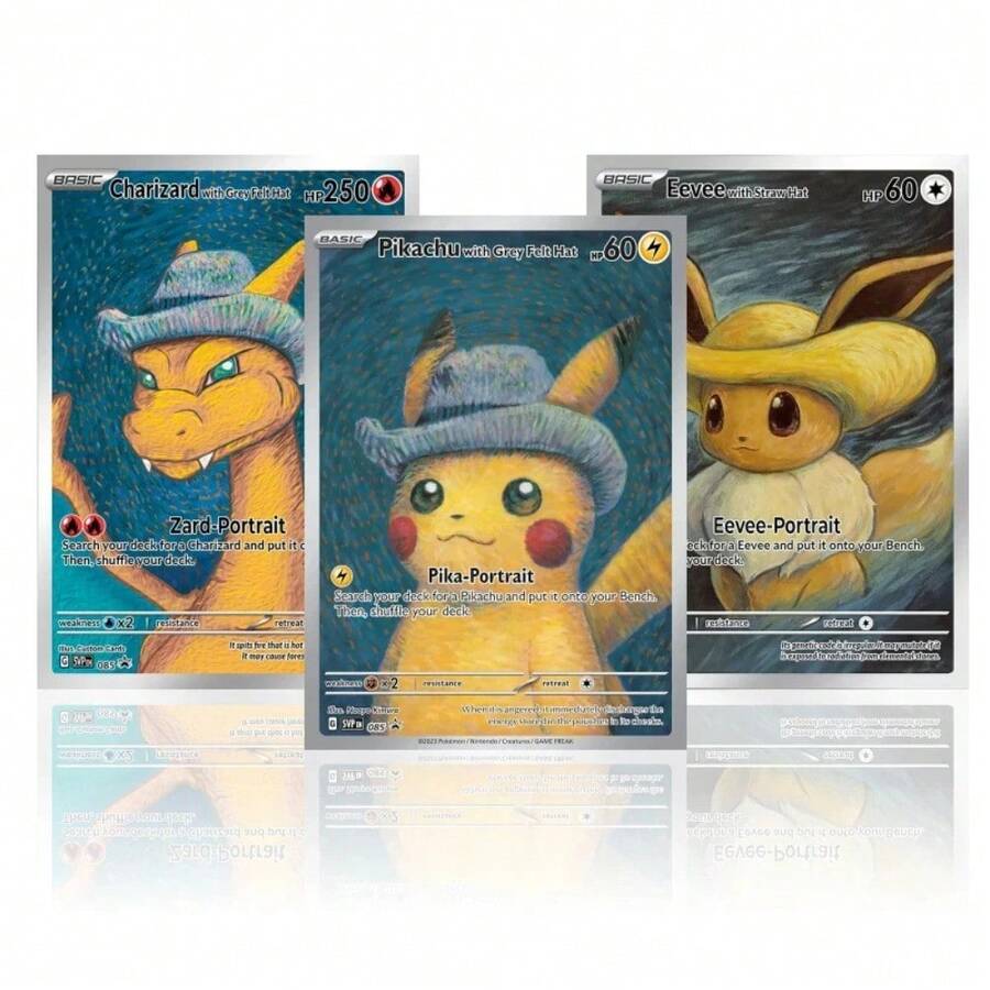 DIY Pokemon Van Gogh Museum Pikachu Charizard Handmade Collectible Card, Anime/Game Japanese Style Gift - Multicolor - View 1