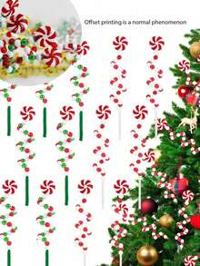 4/10 chiếc 24cm Kẹo que trang trí cây thông Noel treo, Kẹo que xoắn bằng nhựa trang trí kẹo que bạc hà, Dùng để trang trí cây thông Noel, Đồ dùng tiệc thủ công làm kẹo que, Halloween, Trang trí Halloween - Nhiều màu - Xem 2