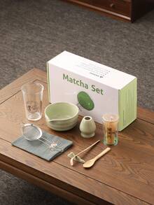[日本抹茶] 绿色抹茶仪式套装 - 10 件日本竹茶具 - 抹茶杯、抹茶碗、完整的传统装饰礼物 - 彩色 - 查看 17