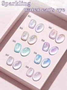 6件/套 2025新款 12ml容量 情人节礼物 夏季梦幻婚礼蕾丝亮片超亮细闪糖果冰透明不对称闪片玻璃纸凝胶指甲油 - 彩色 - 查看 41