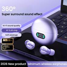 Q61 超迷你无线耳机，入耳式耳机，带 LED 电量显示、降噪和触控功能 - 均碼 - 查看 2