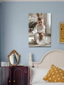 1pc Customized Children's Printed Canvas Poster, Upload Your Own Photo For Family, Pets, Wedding, Anniversary - Perfect For Home & Room Decor, Unique Gift For Easter, Graduation, Birthday Or Anniversary, Fast Delivery - Precious Keepsake For Family And Friends - Multicolor - View 4