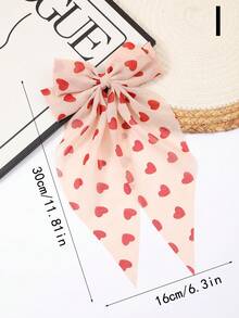 Bộ 3 kẹp tóc nơ ruy băng ngày lễ tình nhân in hình trái tim, thích hợp cho các buổi đi chơi và hẹn hò - Nhiều màu - Xem 15