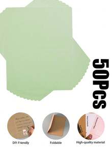 3/10/20/50张装DIY圆角折叠贺卡 - 19.7x14.8厘米/7.75x5.8英寸，空白可涂鸦。提供珠光纸、牛皮纸和纯色卡纸材质。适用于生日、婚礼、感谢活动和日常通信。