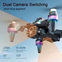 TOKQI New K12MAX Foldable Drone With Dual Cameras, FPV Remote Control, Optical Flow Hovering, 360° Flip, Adjustable Speed, One-Key Landing. Easy For Beginners, Perfect Gift For Holidays. - 2.4-inch Screen Control - View 3
