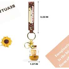 Kawaii Bear Boba Keychain - Cute Liquid Water Charm For Backpacks, Adorable Gift For Women Boy Girls - Mèo nâu - Xem 3