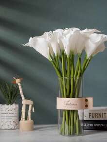 4pcs/10pcs Artificial Calla Lily Bouquet, Realistic Touch, Suitable For Wedding, Garden, Living Room, Bedroom, Dining Table, Office Decoration, Applicable For Winter And Spring Seasons (White), Can Be Used For Flower Arrangement, Thanksgiving