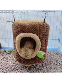 1pc Tree Stump Hanging Hammock ,Hamster Nest, Rabbit, Guinea Pig Nest, Sugar Glider, Squirrel Warm Nest, Hammock, Guinea Pig Nest, Small Animal House. Hamster Hideaways And Cage Accessories; Soft, Washable Log-Style Items. Hammocks For Hedgehogs, Ferrets And Rabbits, As Well As Small Animal Houses And Habitats. - Multicolor - View 8