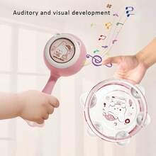 粉色兔子音乐感官套装，粉色兔子摇铃音乐启蒙套装，婴儿安抚玩具，可咀嚼，响亮摇铃，增强宝宝的游戏兴趣 - 10件套 - 查看 7