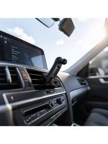 1pc Black Car Phone Holder Base, Dual Clip Four-Claw, Rotatable, Compatible With Any Panel, Suitable For Various Car Air Vent Phone Holders - A - View 8