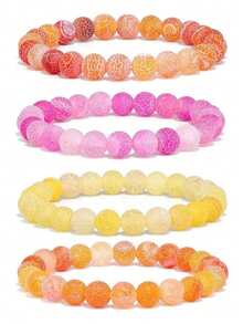 6mm Natural Stone Bracelet Set, Includes Rose Quartz & Tiger Eye Beads, Elastic Stretch Bracelets, Popular European & American Cross-Border Jewelry - Bracelet - View 53