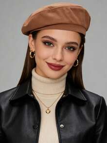 1pc Women's Beret Hat, French Artist Classic Painter Beret Hat,Autumn/Winter Fashion Painter's Hat, Retro Casual Style Hat - Multicolor - View 2