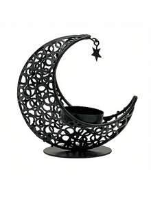 Elegant Gold Crescent Moon & Star Candle Holder - Exquisite Metal Design, Suitable For Eid And Christening Celebrations, Ideal Tabletop Decor For Home, Weddings, Birthdays - Multicolor - View 8