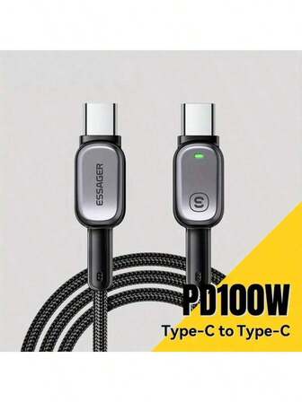 1 szt. kabel USB-C do transmisji danych 100 W, obsługuje szybkie ładowanie 5 A PD, z diodą LED, odpowiedni do laptopów, tabletów, notebooków i innych urządzeń o przekątnej 16/15 cali. Ten kabel charakteryzuje się trwałą konstrukcją, solidnym portem USB-C i technologią szybkiego ładowania, zapewniającą długą żywotność. W zestawie znajdują się dwa kable TC do szybkiego ładowania telefonów i laptopów, zapewniające wysoką prędkość przesyłu danych, zapobiegające splątaniu oraz adapter do ładowarki typu C.