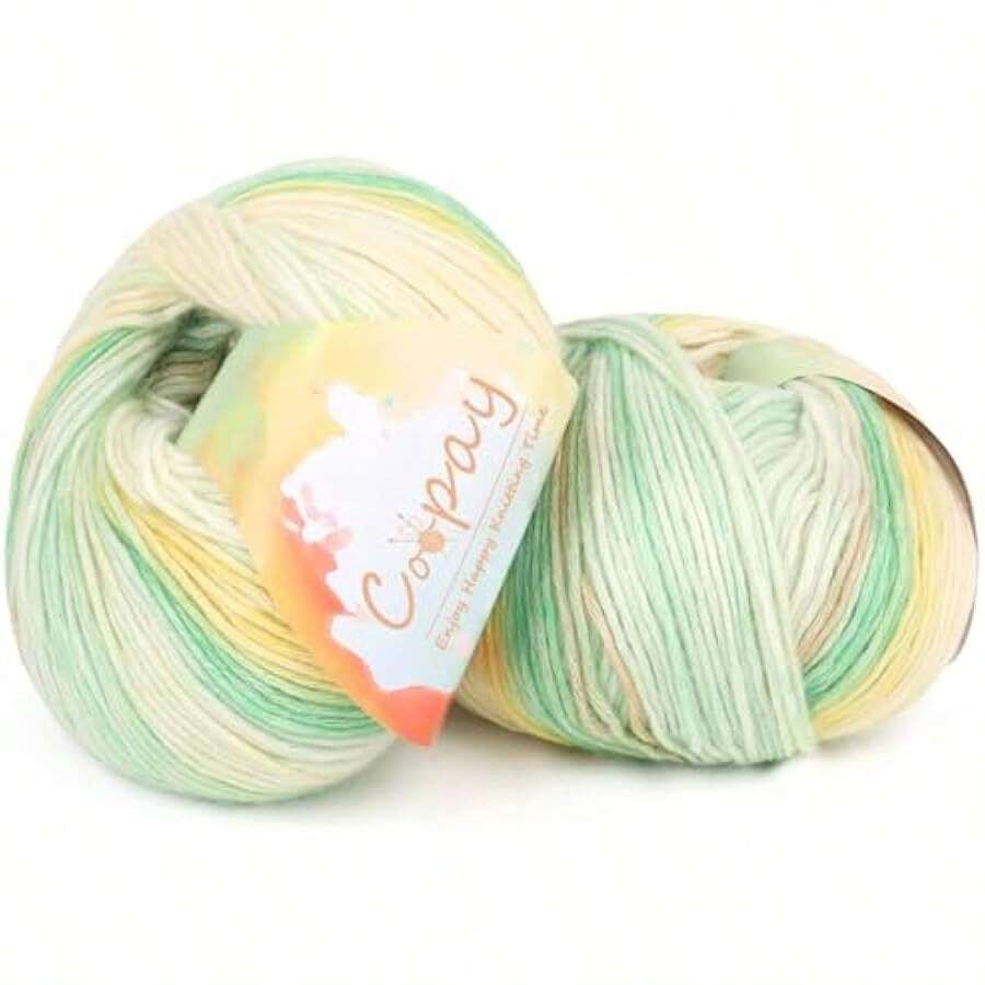 Yarn For Crocheting Knitting, Gradient Cake Yarns, 2 * 3.53oz - 240yds - 50% Cotton 50% Acrylic Ombre Yarns, Crochet Yarn For Blankets, Shawls, Scarves (102 Rainbow) Local Shipping - 205 格林菲爾德 - 查看 1