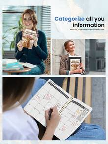 A5 Premium 2026-2027 Monthly Planner & Notebook, Highland Cow Cover Design, 5.5x8.3 Inches, 24 Months, 2026 Calendar, Office Supplies, Perfect Back To School Gift - Pink - View 7