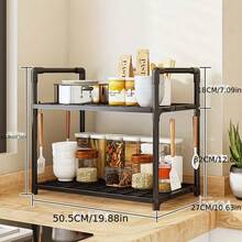 Adjustable Metal Kitchen Rack, Extendable Microwave Oven Stand, Sturdy Powder-Coated Finish, Home & Commercial Spice Shelf (Suitable For 100 Scenarios, 70 Countries/Regions, Best Seller) - Large Thick Kitchen Organizer Rack With Handrail Hooks, Organize Spices, Fits Microwave, Toaster & Bread Maker, Space-Saving, Tidy Kitchen, Microwave Storage, Compact Design, Easy Assembly, Lightweight Shelf, Storage Rack, Wall-Mounted Organizer, Busy Households, Small Kitchens