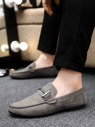 Men's Loafers, Moccasins, Casual Slip-On Boat Shoes, Slouchy Shoes, Leather Shoes, Soft Bottom Canvas Deck Shoes, Flat Shoes, Black Formal Shoes (Run Small And Narrow, Please Order One Size Up)