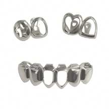 1 Set Hollow Star & Heart Combo Upper, Hollow Personalized Combo Lower, Unisex Hip-Hop Tooth Jewelry, Holiday Gift, Party & Daily Wear Accessory - Multicolor - View 4