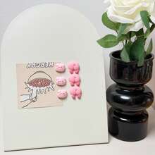 5pcs/8pcs/10pcs Cute Cartoon Cow Fridge Magnets, Oval Plastic Refrigerator Stickers And Whiteboard Decals, Suitable For Home And Office Decoration, Creative Educational Supplies, Magnetic Decorations - Multicolor - View 8