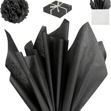 50x35厘米黑色薄纸，适用于礼品、工艺品、DIY纸花包装，也适用于礼物、游戏、生日、母亲节、毕业典礼、礼品包装、花束包装等场合。 - 黑色 - 查看 5