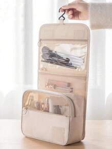 1个加厚防水挂式洗漱包，适合旅行和商务出行，可用作洗漱包、旅行包、化妆品收纳包、沙滩包、度假必备品、学习用品、旅行必需品、宿舍浴室用品、返校用品等，女士适用。 - 彩色 - 查看 2