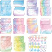 160 Juego De Sobres Invitaciones Papel Boda,50 Papel para Escribir Cartas,50 Sobres para Cartasy 3 Hojas de Pegatinas(60 Pcs),Sobre para Anuncios,Tarjetas de Felicitación,Tarjeta de Regalo,38268506 - Multicolor - Ver 1