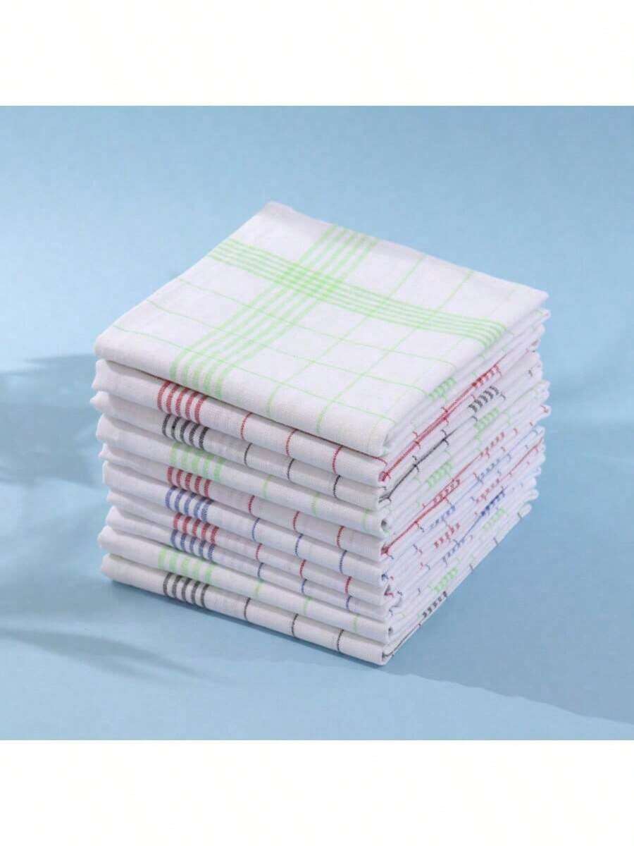 Large Checkered Kitchen Dish Towel, Absorbent Tea Towel, Soft Reusable Cleaning Cloth, Quick-Drying Dishcloth, Dishwashing Cloth - Multicolor - View 1