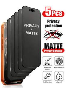 Yezodawee 5片装磨砂隐私屏幕保护膜，兼容 17 Pro Max [6.9英寸] | 采用TPU软膜材质（非钢化玻璃/陶瓷），防碎防震 | 隐私功能确保屏幕内容仅正面可见 | 防眩光防指纹涂层，减少眼部疲劳 - 黑色 - 查看 23