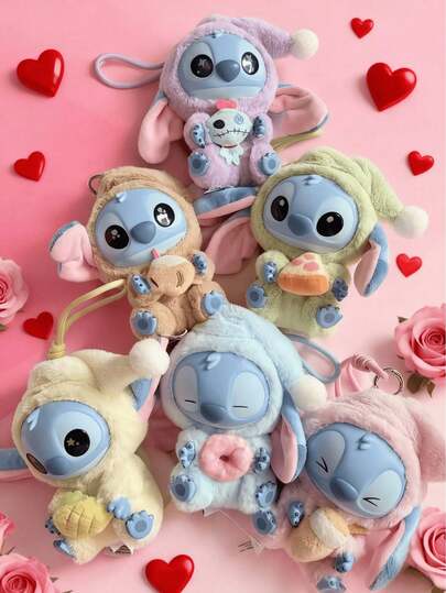 (Disney Licensed) 1 Stitch: No Matter How Tired You Are, You Still Need To Take A Bite. This Series Includes Plush Toys, Blind Bags, And Collectible Toys. Stitch Is Holding A Donut, Bubble Tea, And Pineapple Ice Cream, With A Very Cute Design.