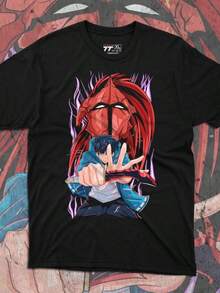 Shadow Anime Shirt – Black Unisex Tee With Crimson Armor  Dark  Gothic Manga Fantasy Fans And Battle Aesthe (2) - Black - View 1