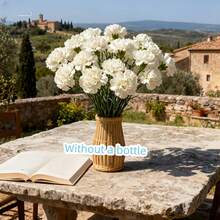 10支仿真康乃馨,丝质花茎,适用于葬礼布置、婚礼花束、花圈装饰、DIY手工、母亲节、情人节等场合。可用作婚礼中心装饰、新娘送礼、桌面摆设、家庭聚会、生日装饰。不含花瓶。 - 白色 - 查看 6