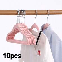 20pcs/10pcs Set 11.81 Inch Children's Hangers, Non-Slip Multi-Functional Baby Flocked Plastic Seamless Hangers, Suitable For Valentine's Day - Flocking Children's Hanger - View 8