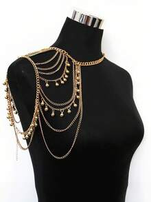 1pc Fashion Personalized Pendant, Random Quantity Tassel Chain, Versatile Street Style Punk Shoulder Strap, Sweet Cool Body Chain Design Accessory - Multicolor - View 5