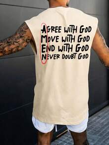 Men's Casual Versatile English Slogan Print Tank Top